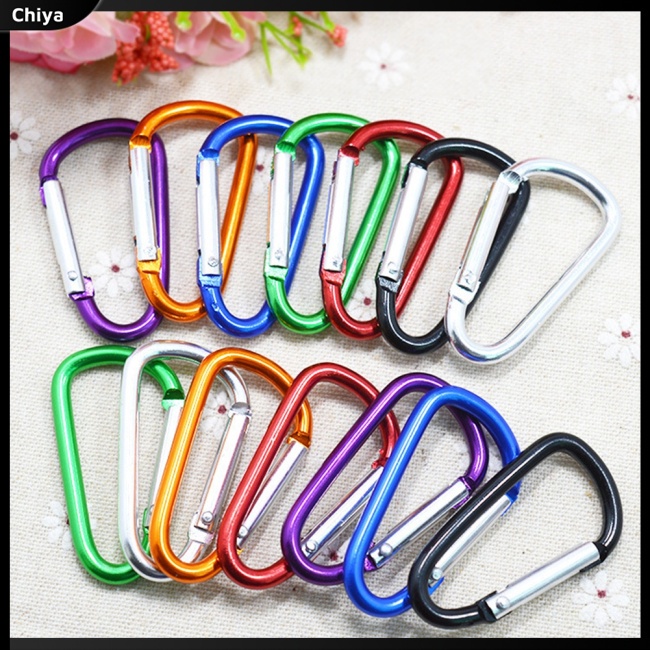 Set 5 Móc Khóa Carabiner Bằng Hợp Kim Nhôm An Toàn Cho Hoạt Động Thể Thao Ngoài Trời
