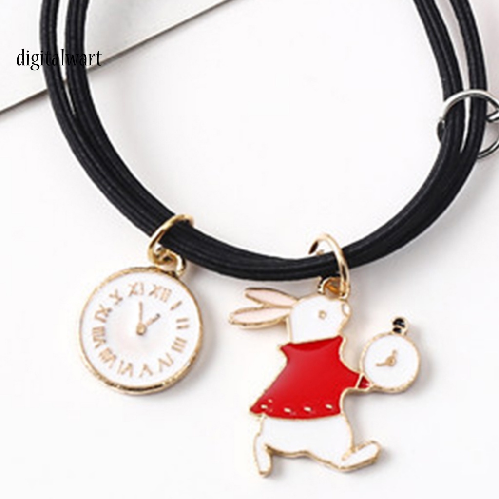 Kỹ Thuật Số| 1 Cặp Vòng Tay Dây Cao Su Thắt Nút Co Giãn Mặt Hình Động Vật Dễ Thương Có Thể Điều Chỉnh Làm Quà Tặng Valentine