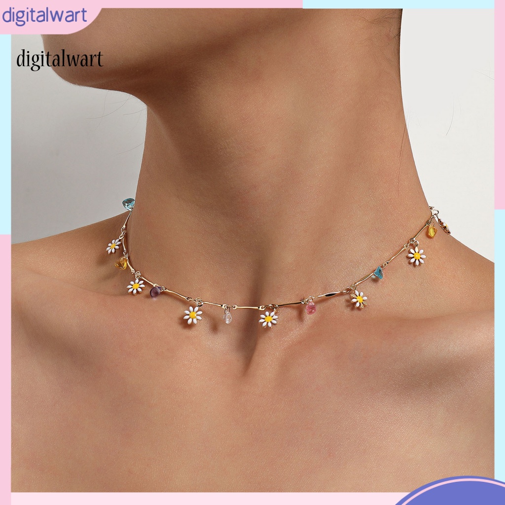 Kỹ Thuật Số| Vòng cổ Mặt Hoa Đính Đá Nhiều Màu Sắc Dành Cho Nữ