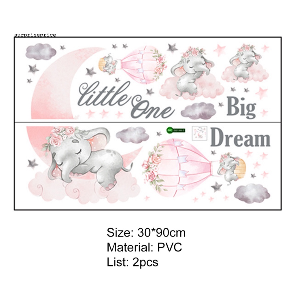 Set 2 Sticker Dán Tường PVC Họa Tiết Hoạt Hình Dễ Thương Bắt Mắt