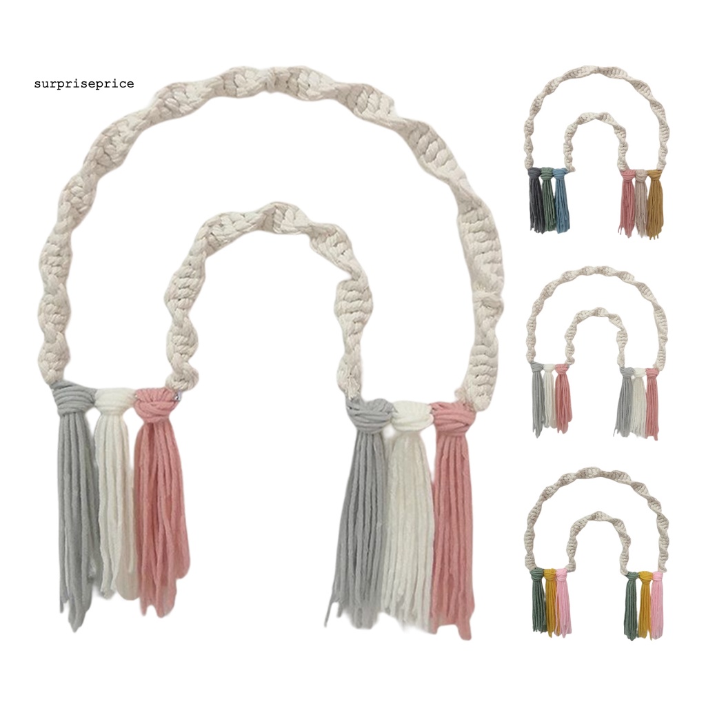 Phụ Kiện Treo Trang Trí Nhà Cửa Hình Cầu Vồng Bằng Vải Dệt Thủ Công Chống Gió Không Cần Khoan Lỗ