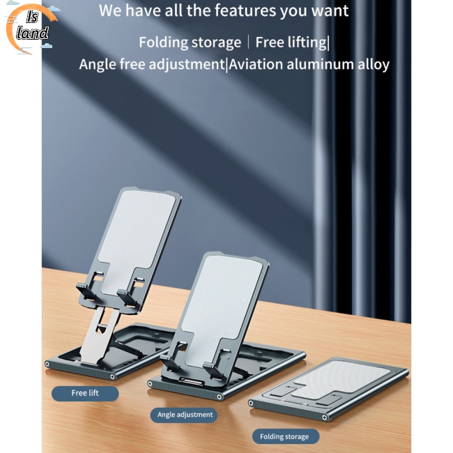 Giá Đỡ Điện Thoại Silicon Hai Lớp Chống Trượt Có Thể Điều Chỉnh Bằng Hợp Kim Nhôm