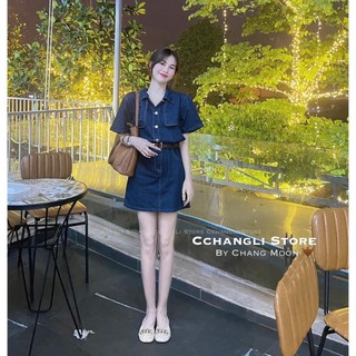 ✨BÁN SỈ✨Đầm denim đậm kèm belt eo chun