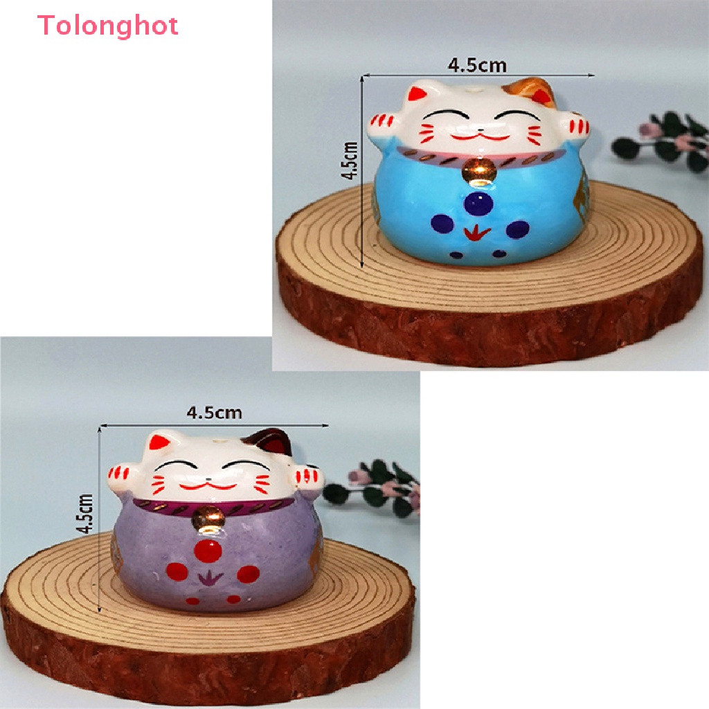 1 Tượng Mèo May Mắn Bằng Gốm Trang Trí Nhà Búp Bê