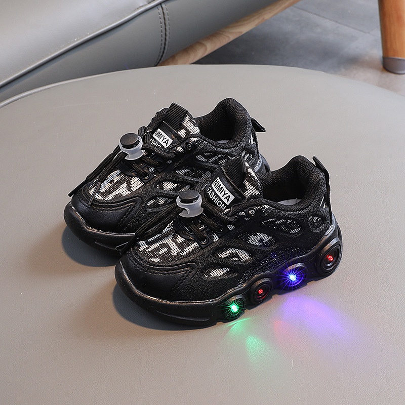 Giày Sneaker Đế Mềm Chống Trượt Có Đèn LED Dạ Quang Thời Trang Mùa Thu 2023 Dành Cho Bé Trai Và Bé Gái