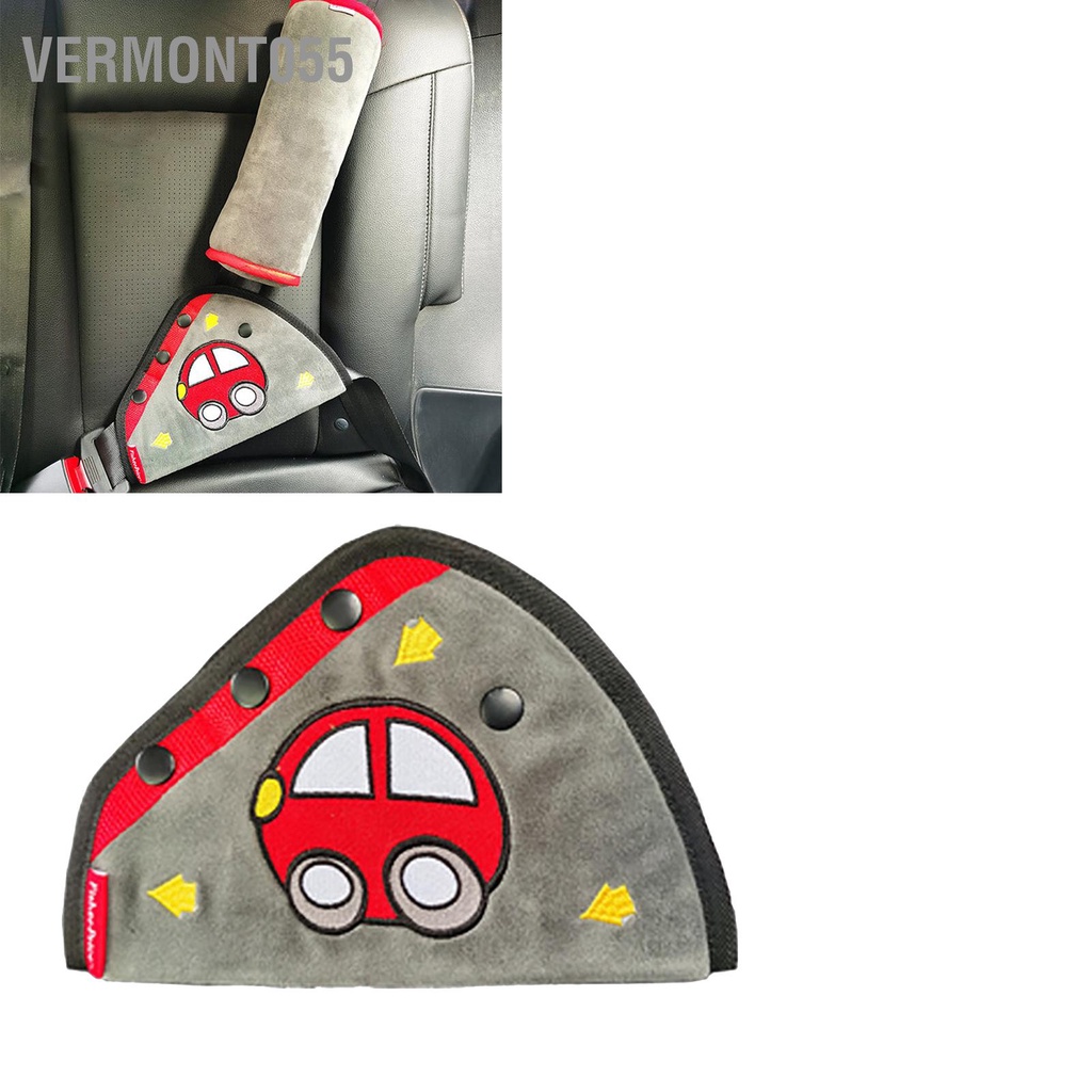 Vermont055 Dây Đai An Toàn Gối Điều Chỉnh Cho Trẻ Em Ô Tô Đệm Dễ Thương Mềm Mại Làm Dày Ghế Dải Miếng Lót