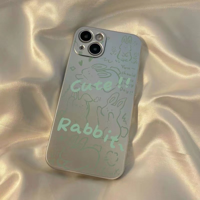 Ốp Điện Thoại TPU Silicon Mềm Chống Sốc Mạ Điện Hình Cún / Thỏ Dễ Thương Cho IPhone 11 14 13 12 Pro XS Max XR X 8 + 7 6S Plus