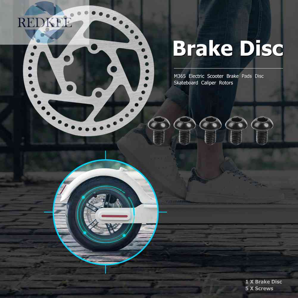 Đĩa Phanh 120mm M365 PRO Bằng Thép Bạc Kèm 5 Ốc Vít Cho Xe Điện