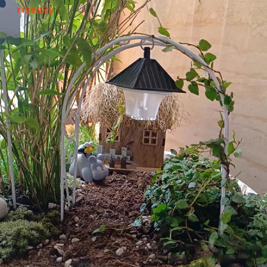 [risesky] Mô Hình Cửa Vòm Mini Bằng Sắt Màu Trắng Trang Trí Tiểu Cảnh Nhà Búp Bê