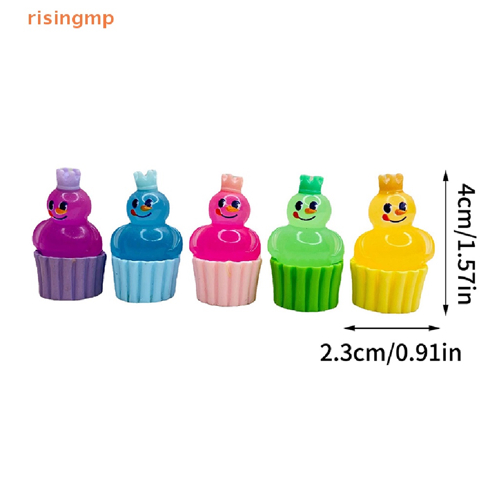 Set 2 Ly Nhựa Mini Hình Người Tuyết Dạ Quang Dễ Thương Dùng Trang Trí Bánh Kem