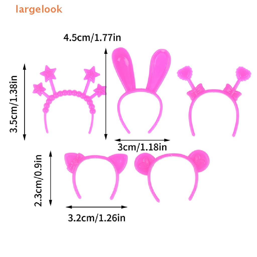 Set 5 Băng Đô Tai Thỏ / Mèo / Gấu Mini 30cm Dành Cho Búp Bê