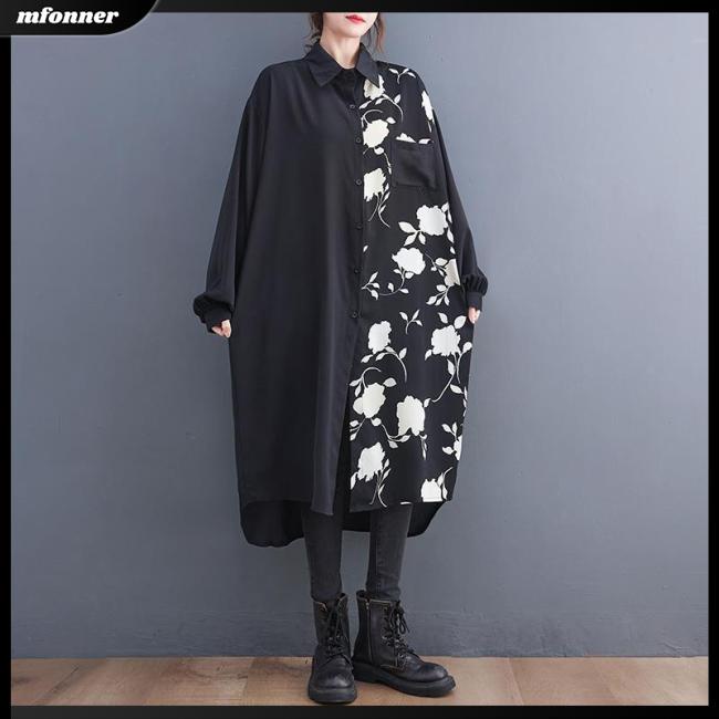 Đầm Chữ A Tay Dài Dáng Rộng Cổ Bẻ Buộc Dây Thời Trang Cho Bạn Gái