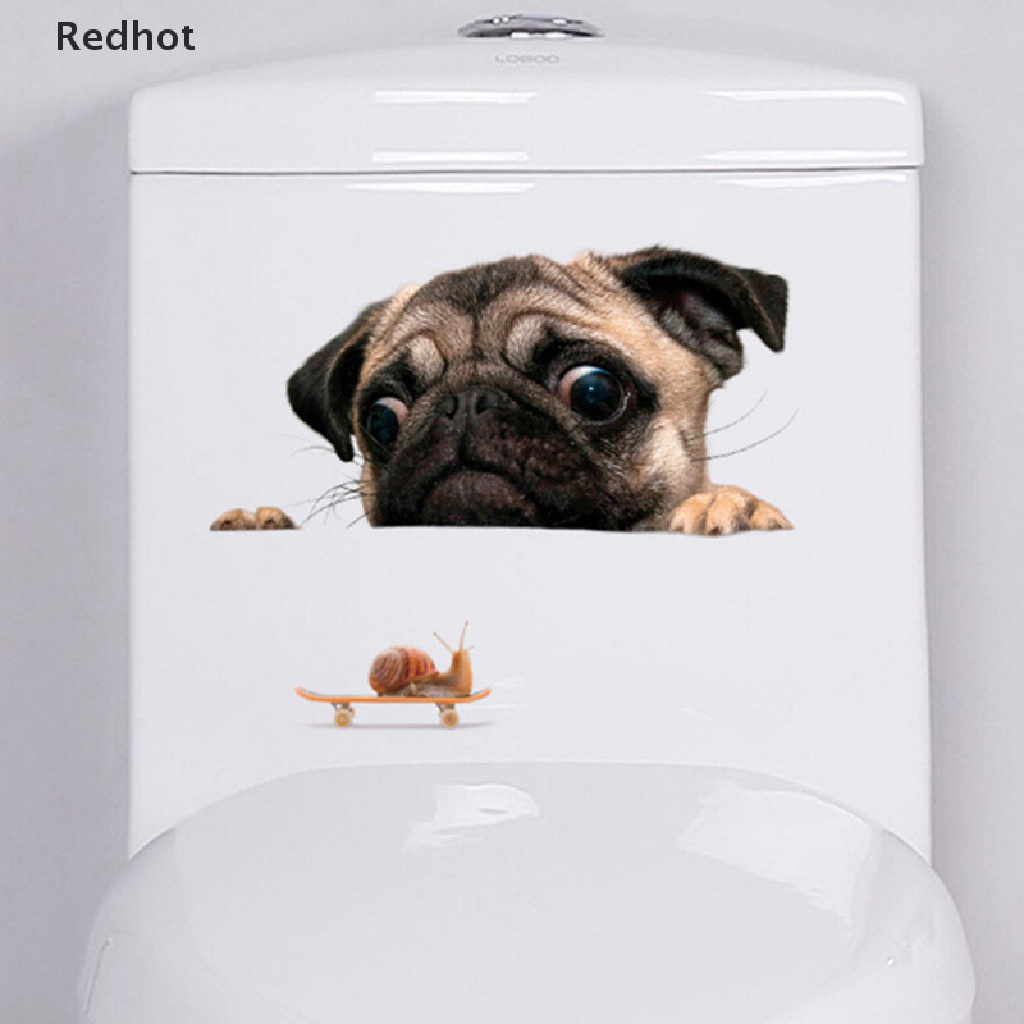 Đề Can 3D Hình Chú Chó Pug Và Ốc Sên Ngộ Nghĩnh Đáng Yêu Dán Trang Trí Xe Hơi Laptop