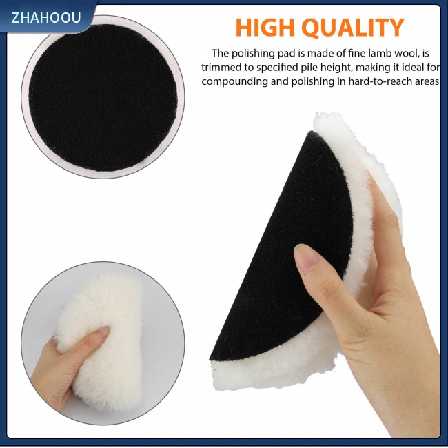 ☃Nhà Cửa☃ Set 2 Đĩa Đánh Bóng 6 Inch 180 Độ Tự Dính Bằng Len Đánh Bóng Cho Bề Mặt Sơn