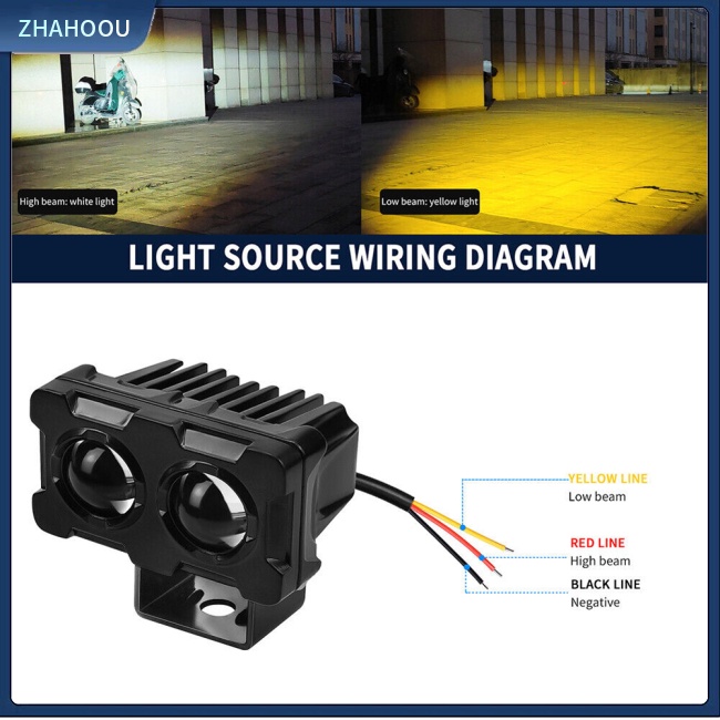 ☃Nhà Cửa☃ Đèn Pha Led Hai Màu 5000-6500k Chuyên Dụng Cho Xe Mô Tô E-bike