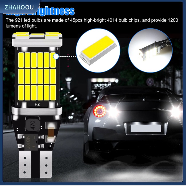 ☃Nhà Cửa☃ Set 10 Bóng Đèn Led T15 W16w 6000k 1200lm Chuyên Dụng Cho Xe Hơi