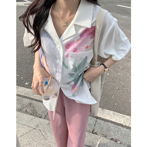 NZN Áo Sơ Mi Ngắn Tay In Họa Tiết Thời Trang Mùa Hè Mới Cho Nữ