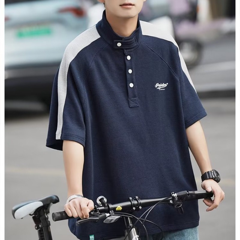 Áo polo Tay Ngắn Dáng Rộng Thời Trang Mùa Hè 2023 Phong Cách Harajuku Nhật Bản Cho Nam