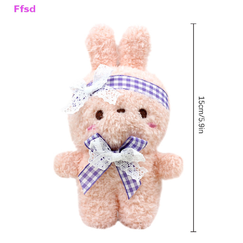 {Ffsd} Móc Khóa Búp Bê Thỏ Bông Ngắn Dễ Thương Có Nơ Phụ Kiện Ba Lô Làm Quà Sinh Nhật Cho Trẻ Em * Hàng Bán Chạy