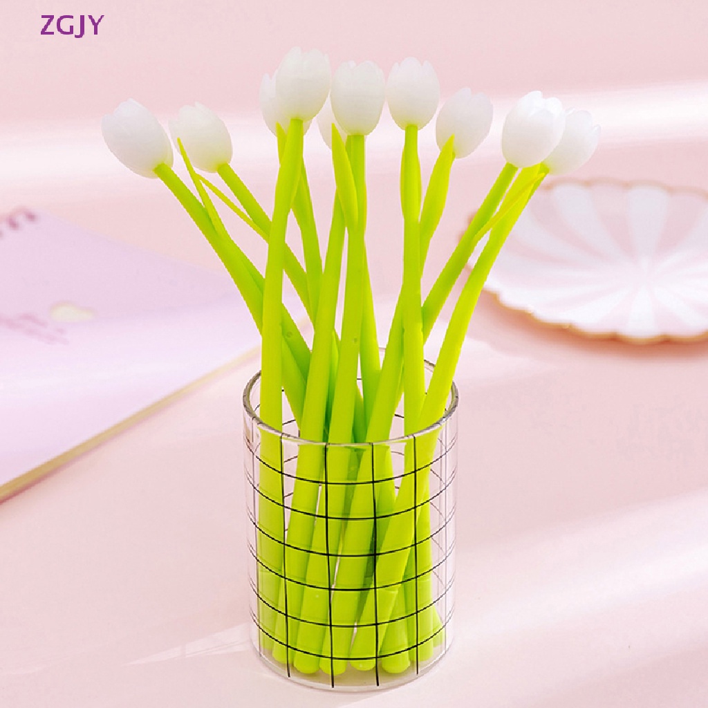 1 Cây Bút Mực Gel Bằng Silicon Hình Hoa Tulip Thay Đổi Màu Sáng Tạo Cho Học Sinh Mới