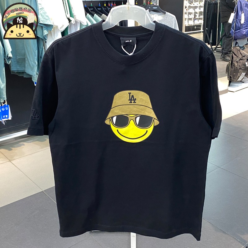 Áo Thun Tay Ngắn Dáng Rộng In Hình Mặt Cười Phong Cách hip hop Thời Trang Cho Nam Và Nữ TSJ02