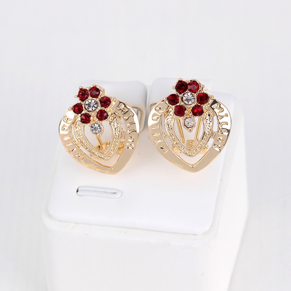 Bộ Trang Sức Đính Đá Hình Hoa Sang Trọng Thời Trang