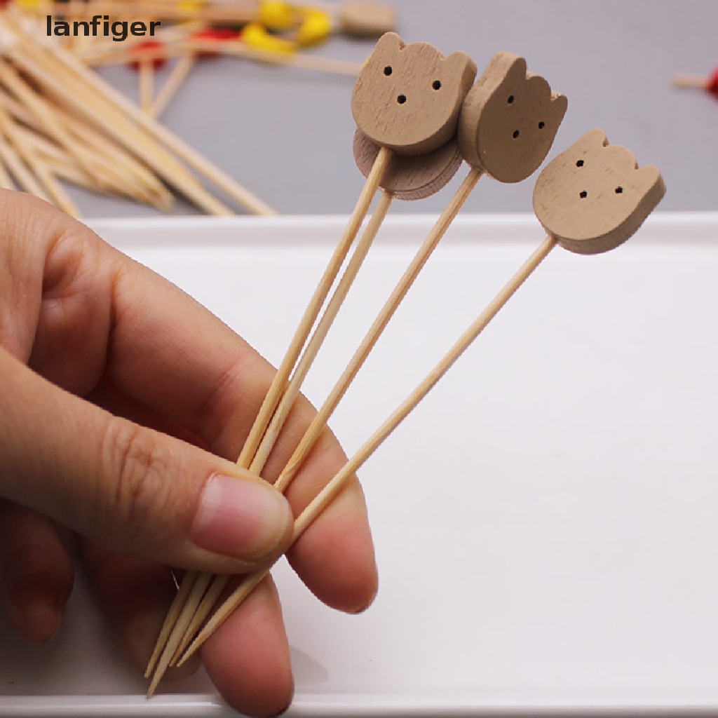 Bộ 100 Que Xiên Trái Cây Hình Gấu Dễ Thương