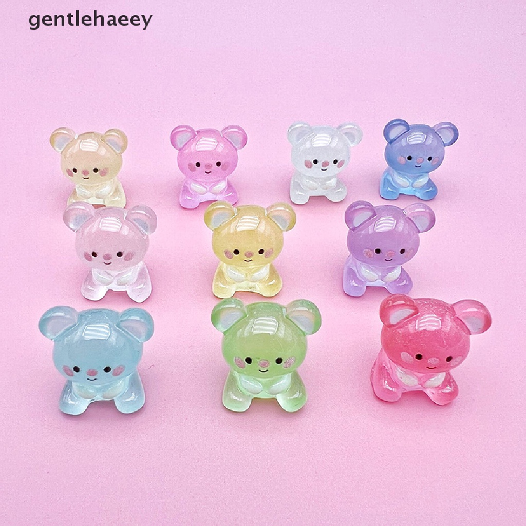 Bộ 2 Tượng Gấu Hoạt Hình Bằng Nhựa Resin Phát Quang Trang Trí Xe Hơi