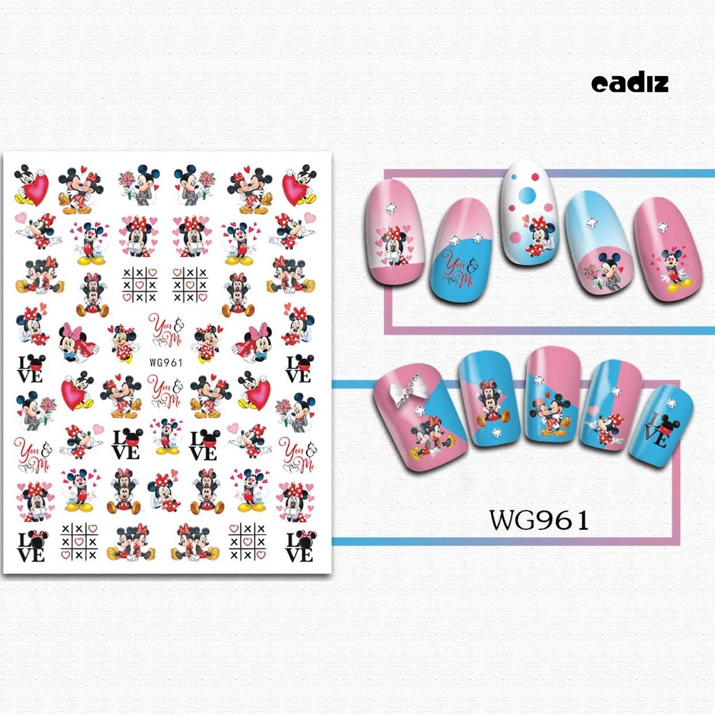 Miếng Dán Trang Trí Móng Tay Tự Dính Họa Tiết Chuột Hoạt Hình Dễ Thương Dùng Một Lần DIY
