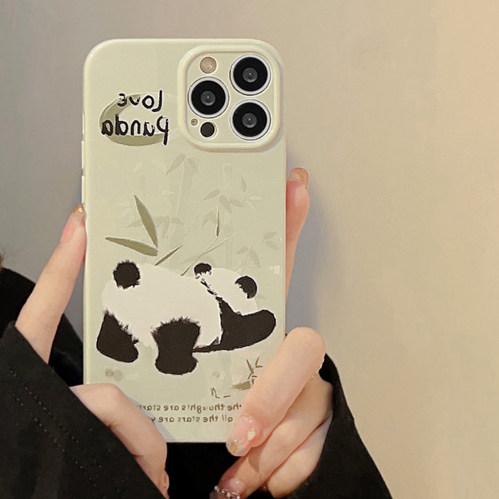 Ốp Điện Thoại TPU Dẻo Họa Tiết Gấu Trúc Dễ Thương Chống Sốc Cho IPhone 11 12 13 14 Pro Max