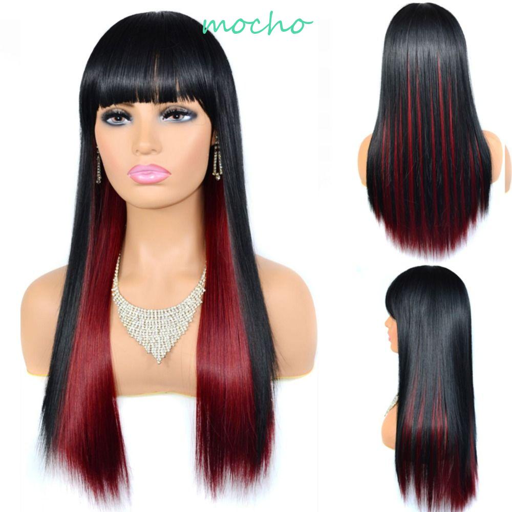 Tóc Giả Thẳng Dài Màu Đỏ Sành Điệu Tự Nhiên Cho Nữ