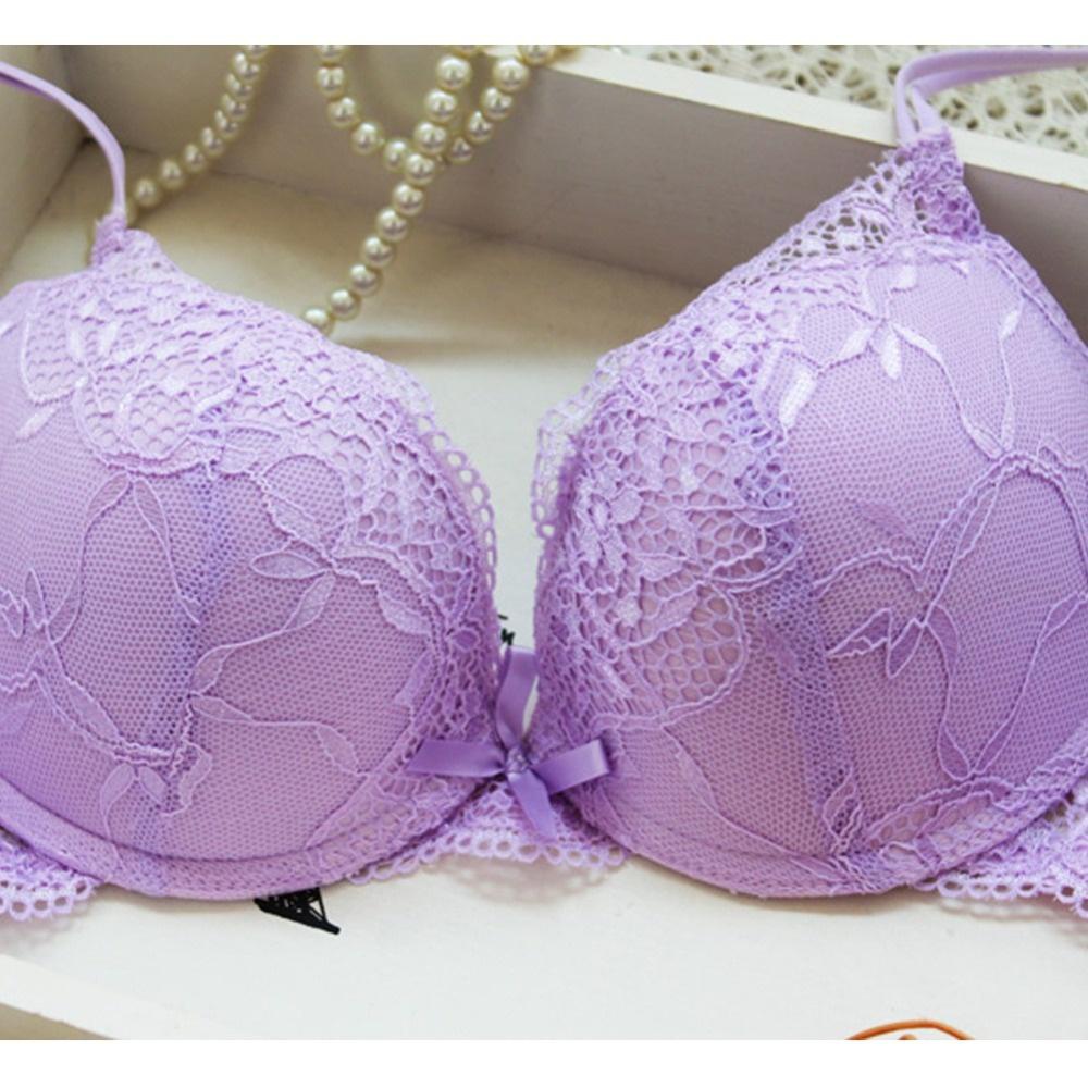 Set Áo Lót Nâng Ngực &amp; Quần Lót Nữ Họa Tiết Ren
