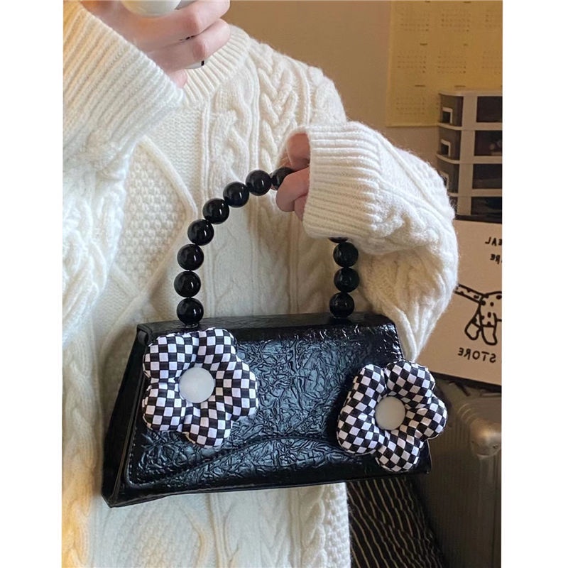 Favour Niche Túi Xách Đeo Dưới Cánh Tay / Đeo Vai Họa Tiết Hoa Màu Tối Cá Tính Nhỏ Gọn Dành Cho