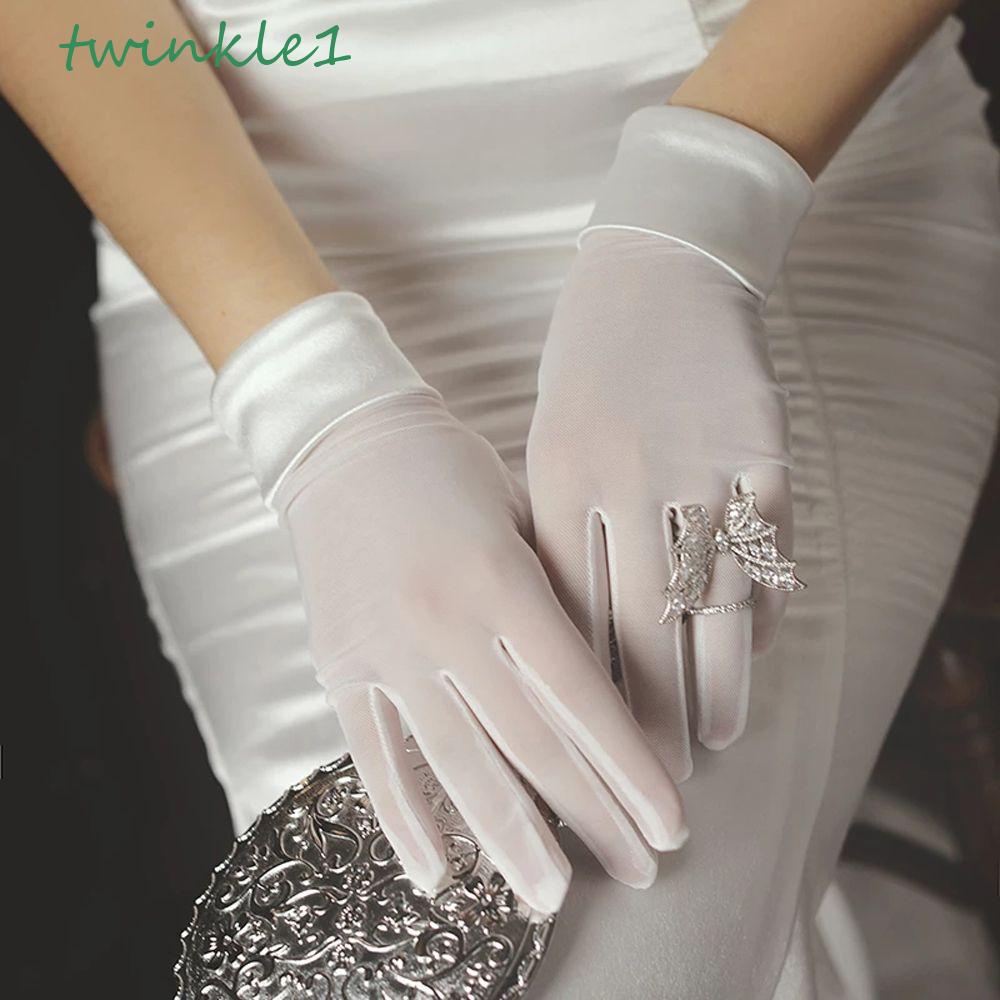 Găng Tay Vải Tuyn Trắng Trong Suốt Thời Trang Cho Nữ