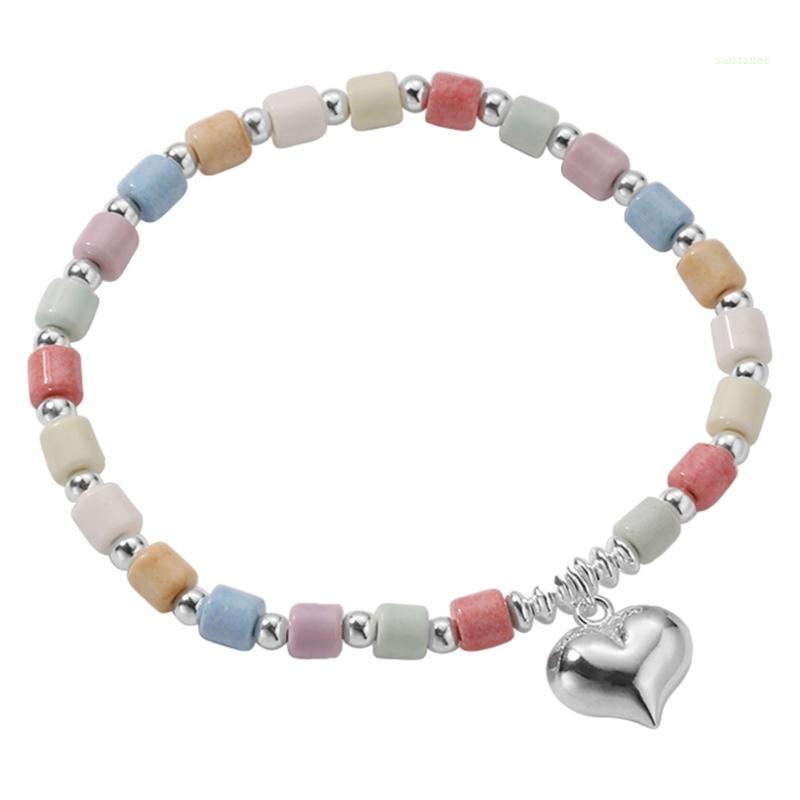 Vòng Đeo Tay Co Giãn Mặt Trái Tim Thời Trang Dự Tiệc Cho Nữ