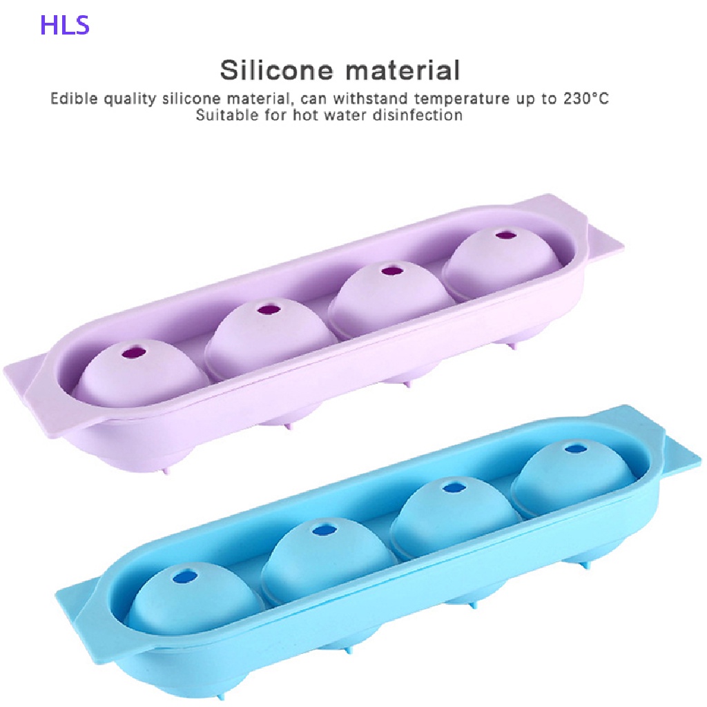 1 Khuôn Làm Đá Viên 4 Ngăn Bằng Silicone DIY