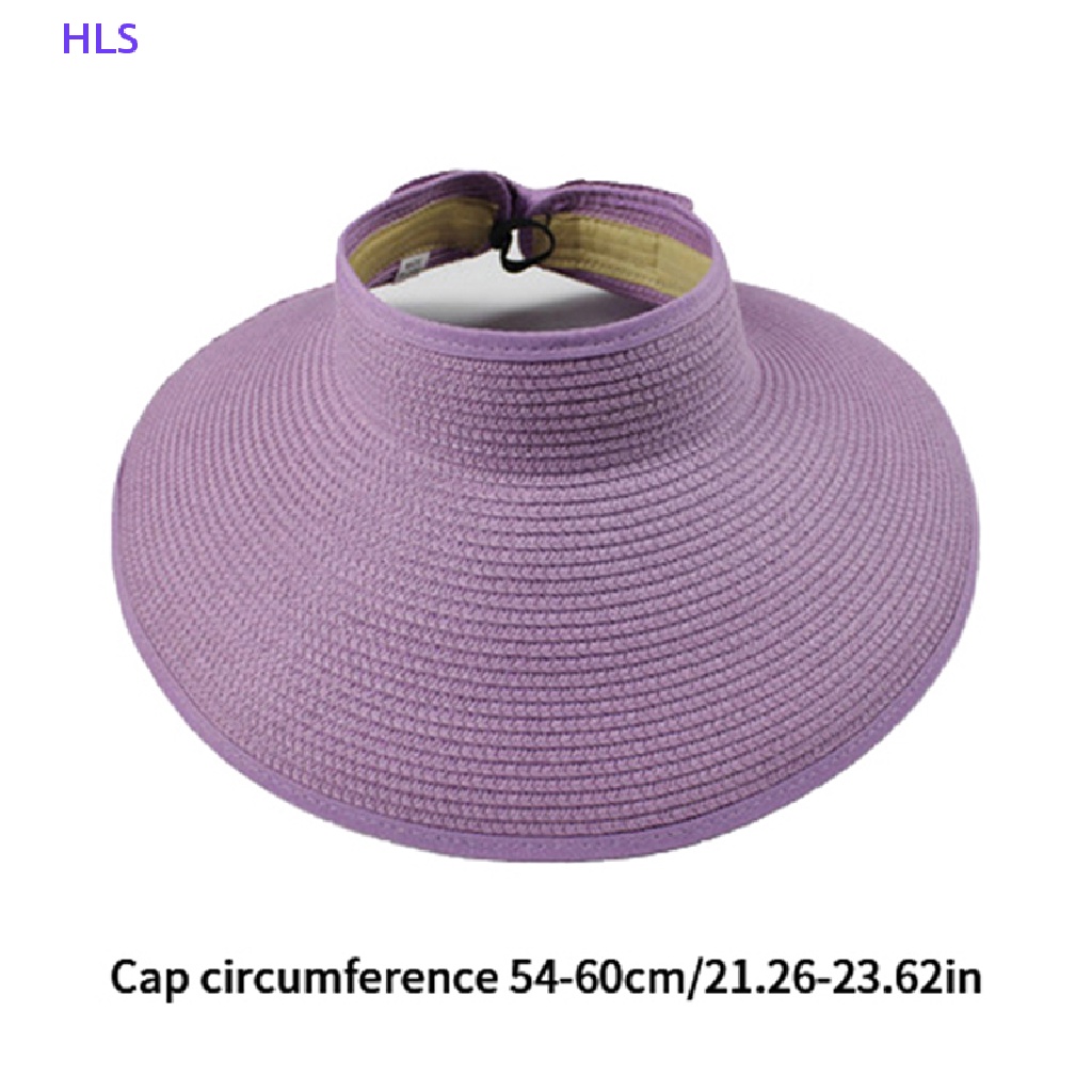 [HLS] Mũ Rơm Rộng Vành Thắt Bím Đi Biển Mùa Hè Có Thể Gập Lại Cho Nữ