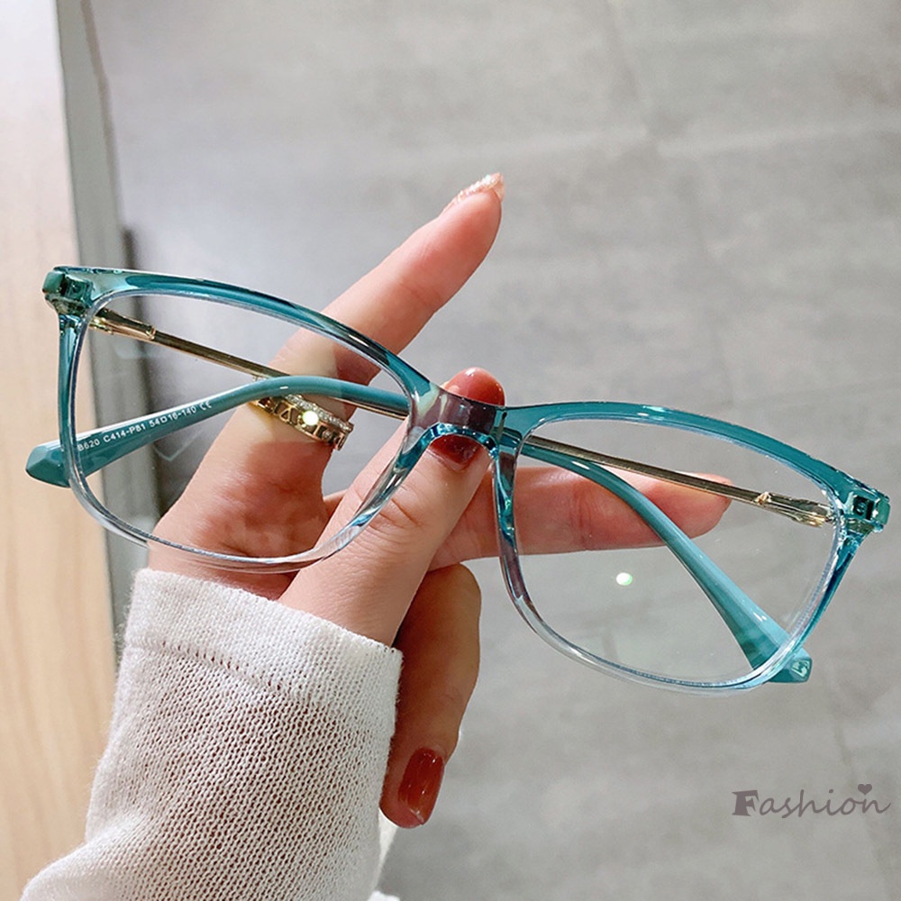 Mắt Kính Chống Ánh Sáng Xanh Mỏng Nhẹ Che Phủ Toàn Diện Gọng Kim Loại Đa Năng Cho Nữ