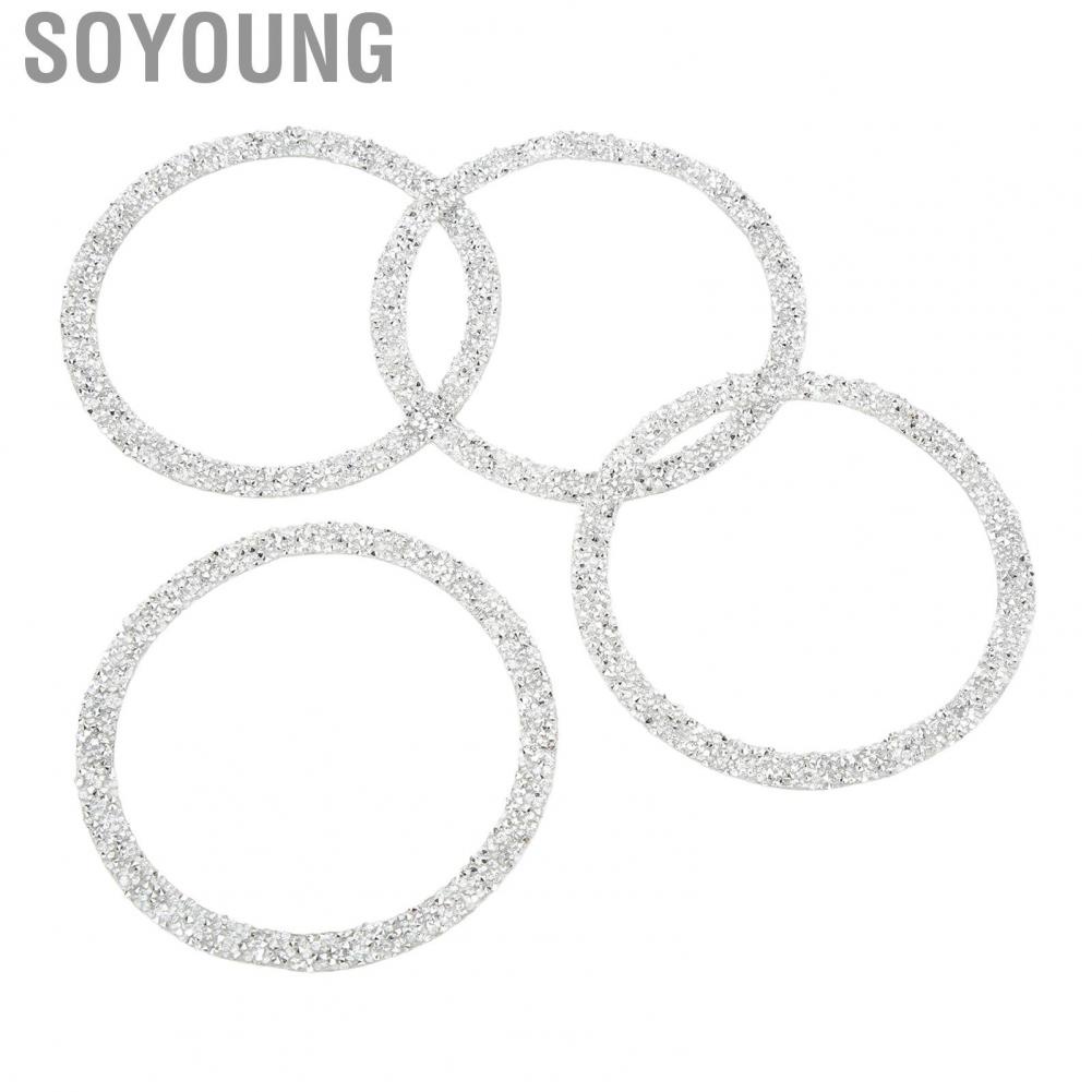Soyoung Car Speaker Protective Rings  Bling Trim Rhinestone Style for Vehicle Modification