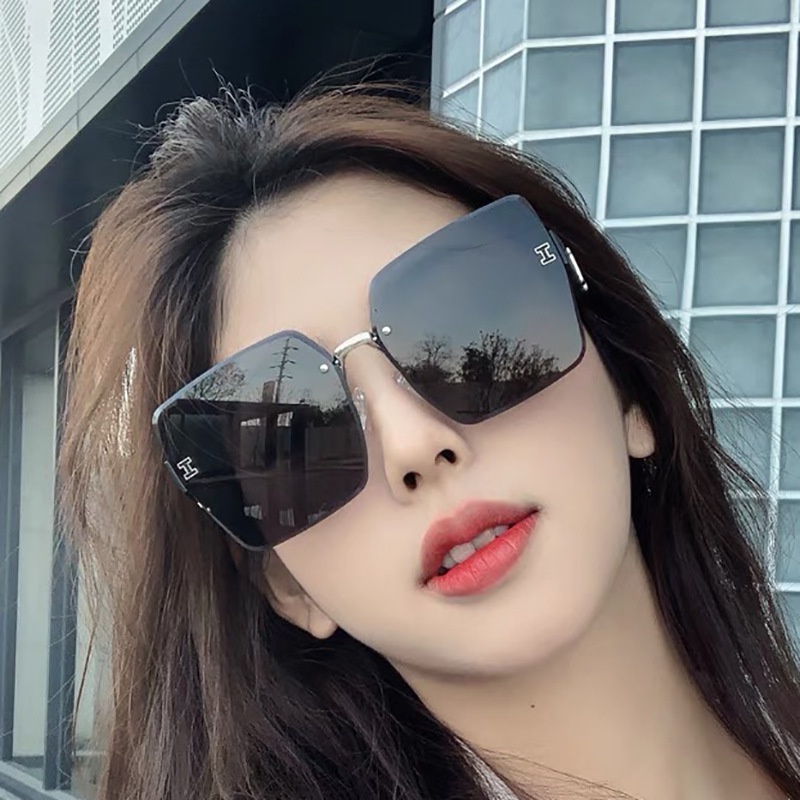 Kính Mát Gọng Vuông Kim Loại Thời Trang Cho Nam Nữ