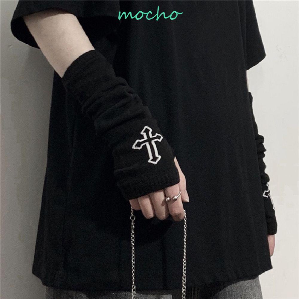 Mocho Găng Tay Hở Ngón Giữ Ấm Mùa Thu Đông Phong Cách Đường Phố Gothic Punk