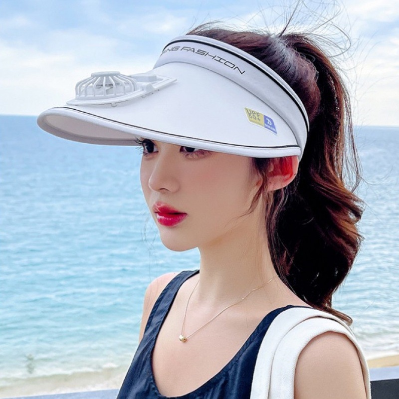Mũ Chống Nắng Rộng Vành Có Quạt Sạc Usb Tiện Lợi Dành Cho Nữ