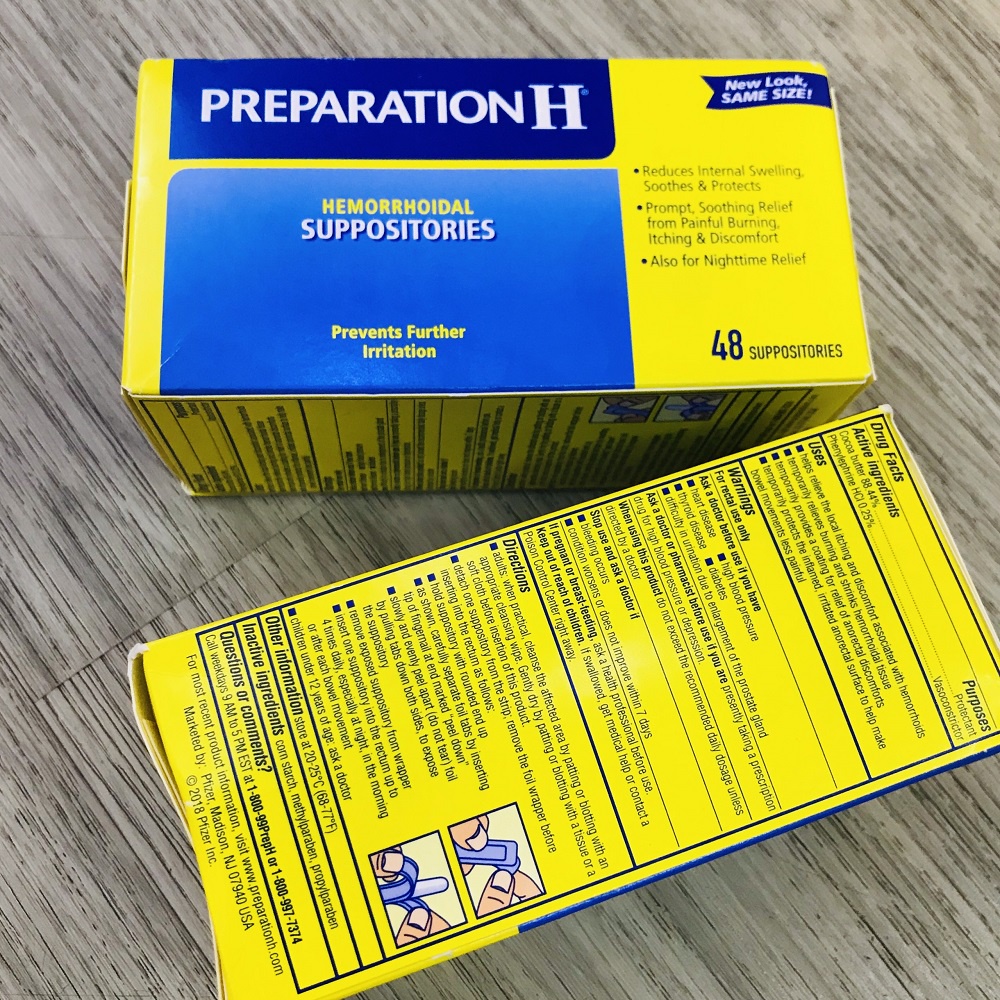 Viên Đặt Trĩ Preparation H Suppositories 48 Viên
