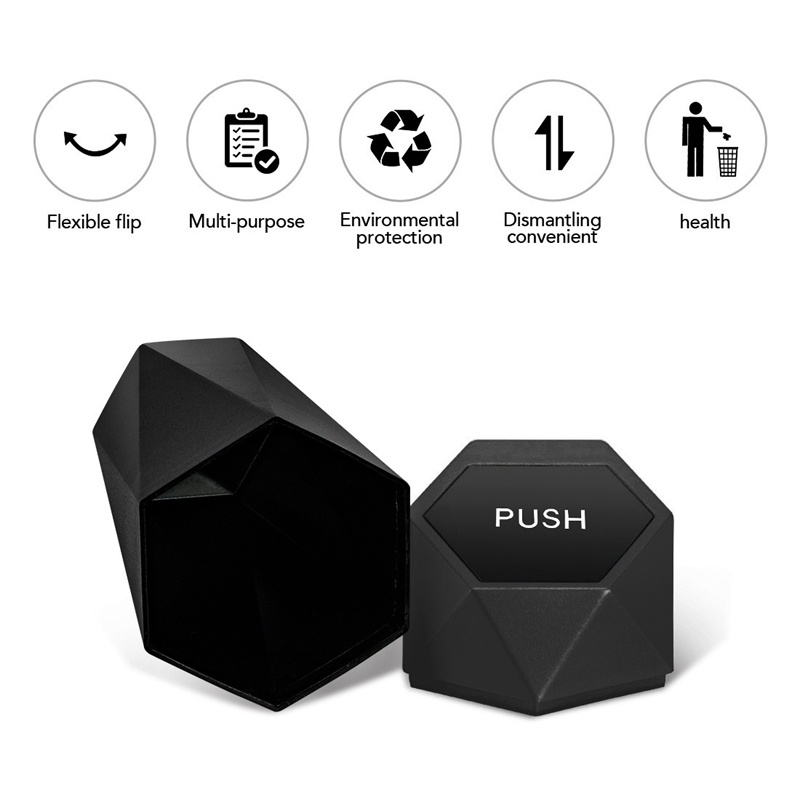 Thùng Rác Mini Màu Đen Có Nắp Đậy Tiện Dụng Cho Xe Hơi / Nhà Cửa / Văn Phòng