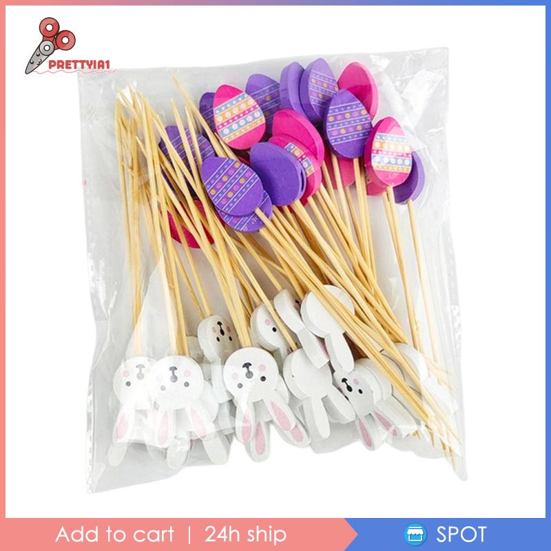 [Prettyia1] Set 100 Que Xiên Trái Cây Trang Trí Bánh Sandwich Cho Lễ Phục Sinh