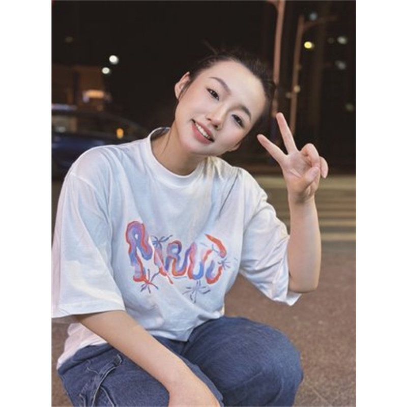 Áo Thun Tay Ngắn In Chữm-A-R &amp; - new artist Cobranded Thời Trang Mùa Hè Cho Nam Và Nữ