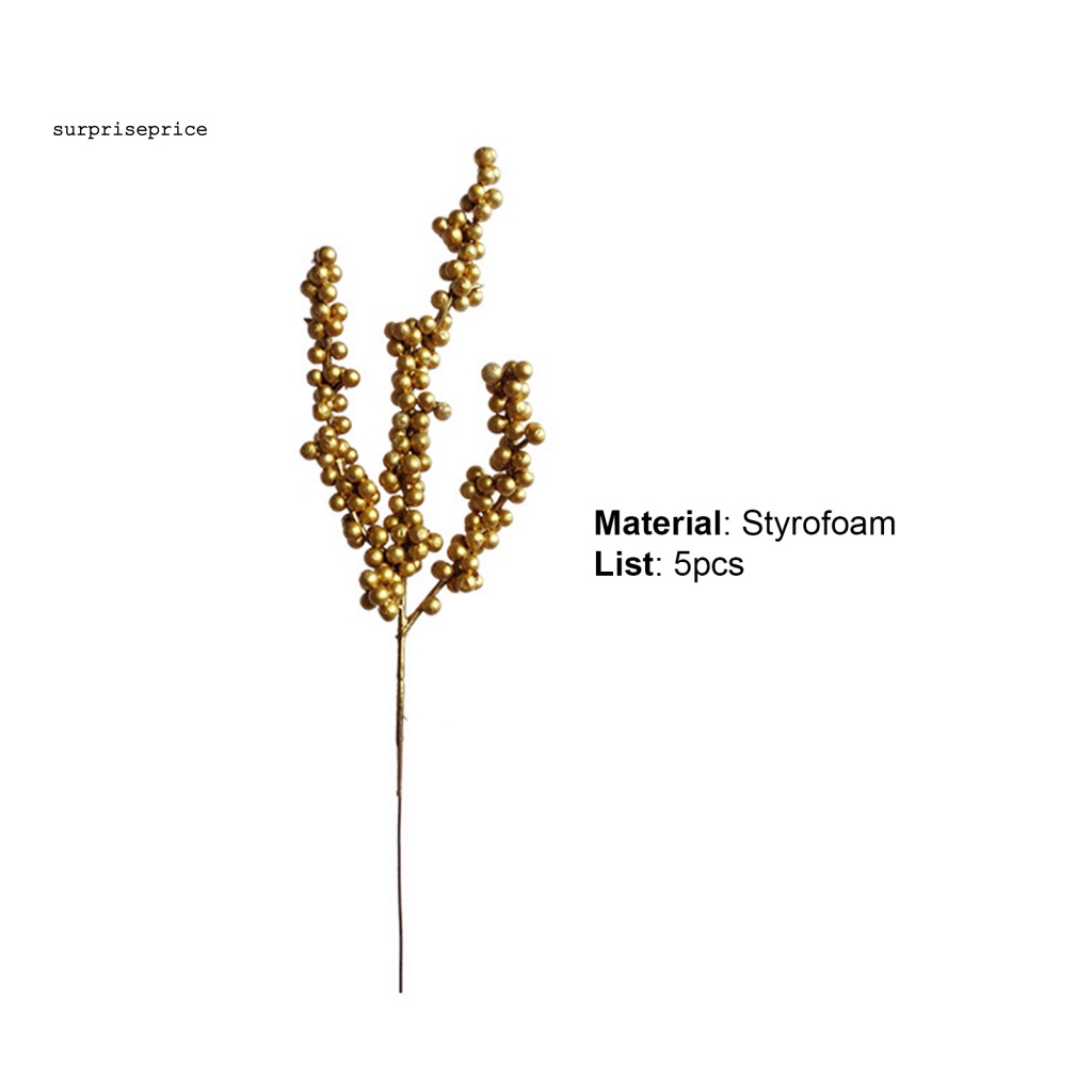 Bộ 5 Quả Mọng Giả Bằng Xốp Polystyrene Styrofoam Dùng Trang Trí Nhà Cửa