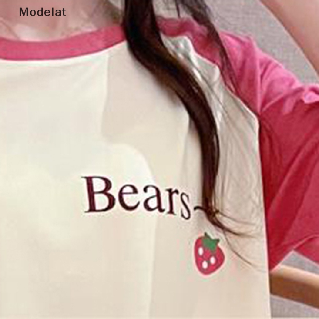 Bộ Đồ Ngủ Mặc Nhà 3 Món Tay Ngắn Dáng Rộng In Hoạt Hình Thời Trang Mùa Hè Cho Bạn Gái