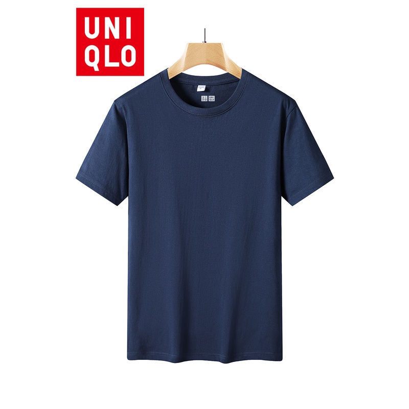 Áo Thun unisex uniqlo Tay Ngắn Cổ Tròn Bằng Sợi cotton Trơn Chất Lượng Cao Size m-5xl