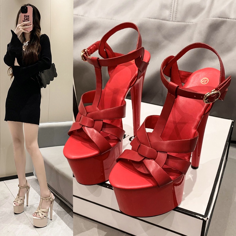 Giày Sandal Cao Gót Mũi Nhọn Chống Thấm Nước Thời Trang Xuân Thu 2023